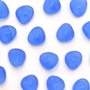 Enfeite Murano de Vidro Fosco Tcheco Cascalho 4 x 9 mm Azul 710256