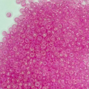 Miçanga 6/0 = 4,1 mm Transparente Pintado Irizado Rosa Preciosa / Jablonex