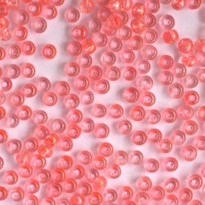 Miçanga 6/0 = 4,1 mm Transparente Pintada Coral Preciosa / Jablonex